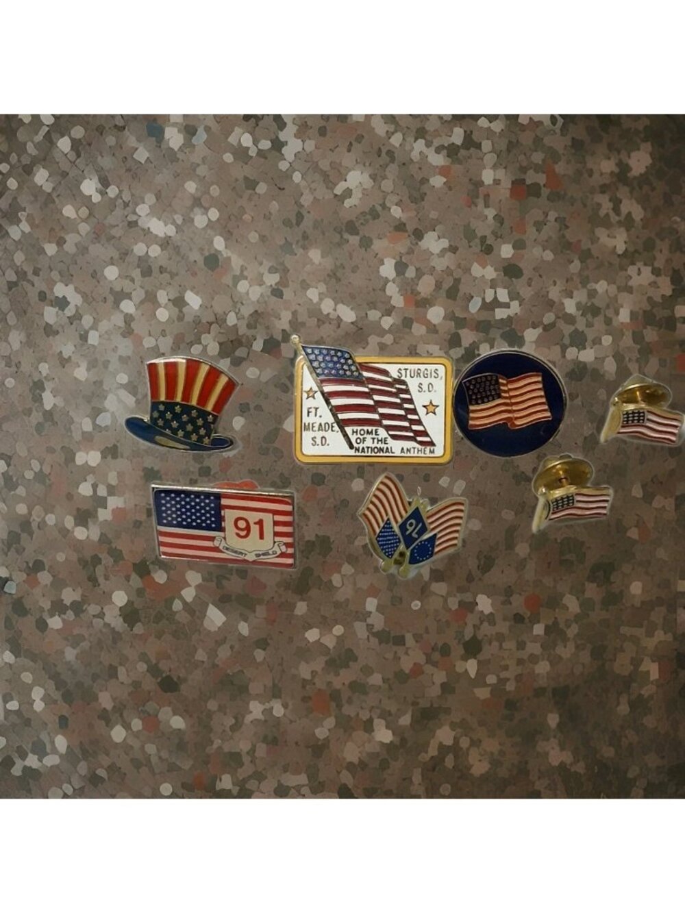 American Flag Lapel Pins Lot Of 7